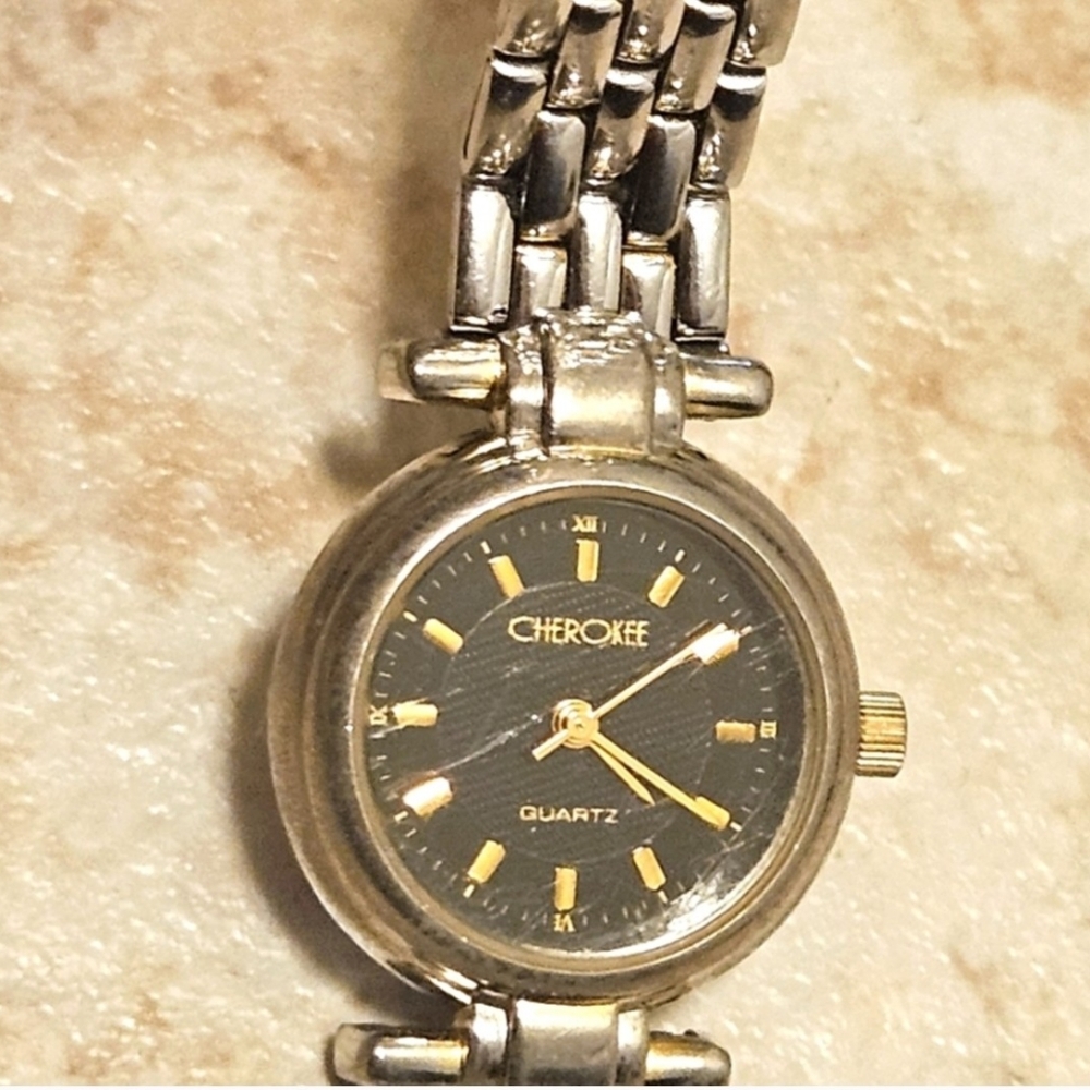 Cherokee Silver and goldtone Quartz Watch